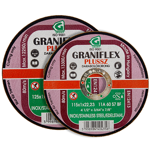 059431 Graniflex Plussz INOX 11A darabolókorong rozsdamenteshez acélokhoz 230 x 